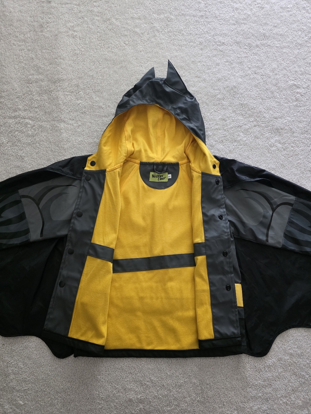 Western Chief Batman Everlasting Raincoat, Toddler Size 4T, GUC - Black - Picture 7 of 14
